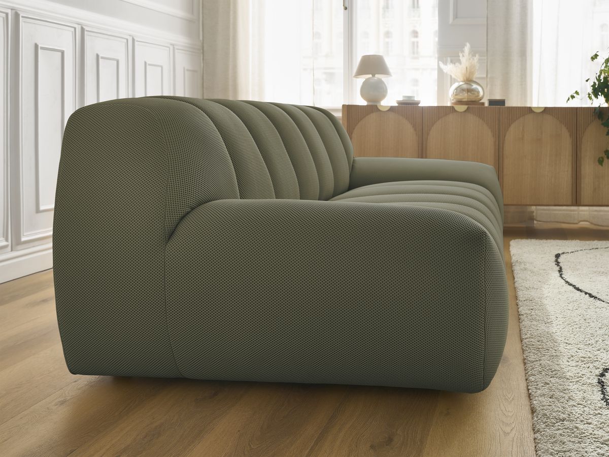 Canapé droit fixe 2 places HAYDEN tissu mesh