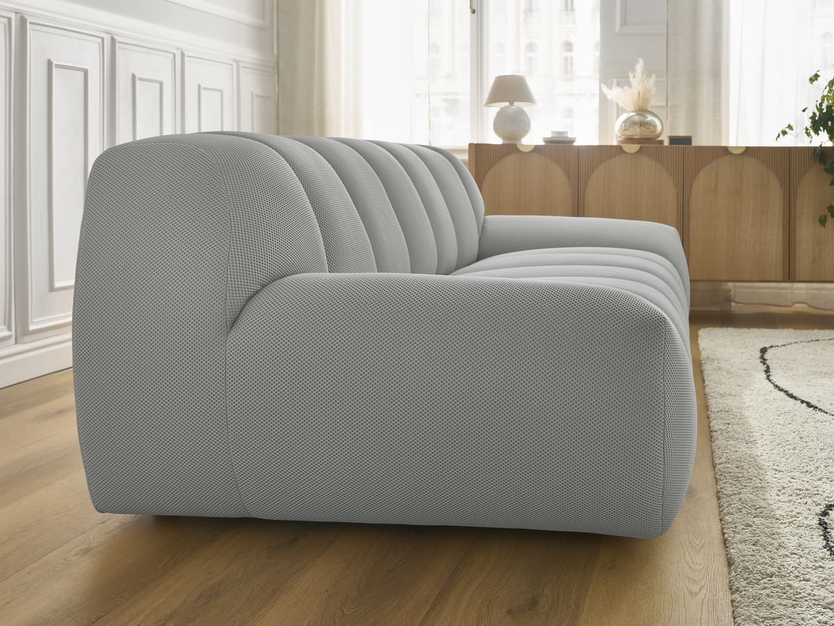 Canapé droit fixe 2 places HAYDEN tissu mesh