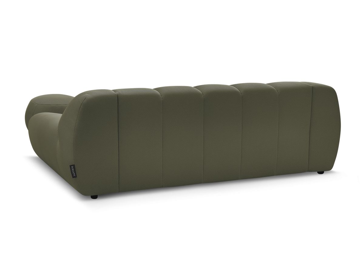 Canapé droit fixe 2 places HAYDEN tissu mesh avec pouf petit