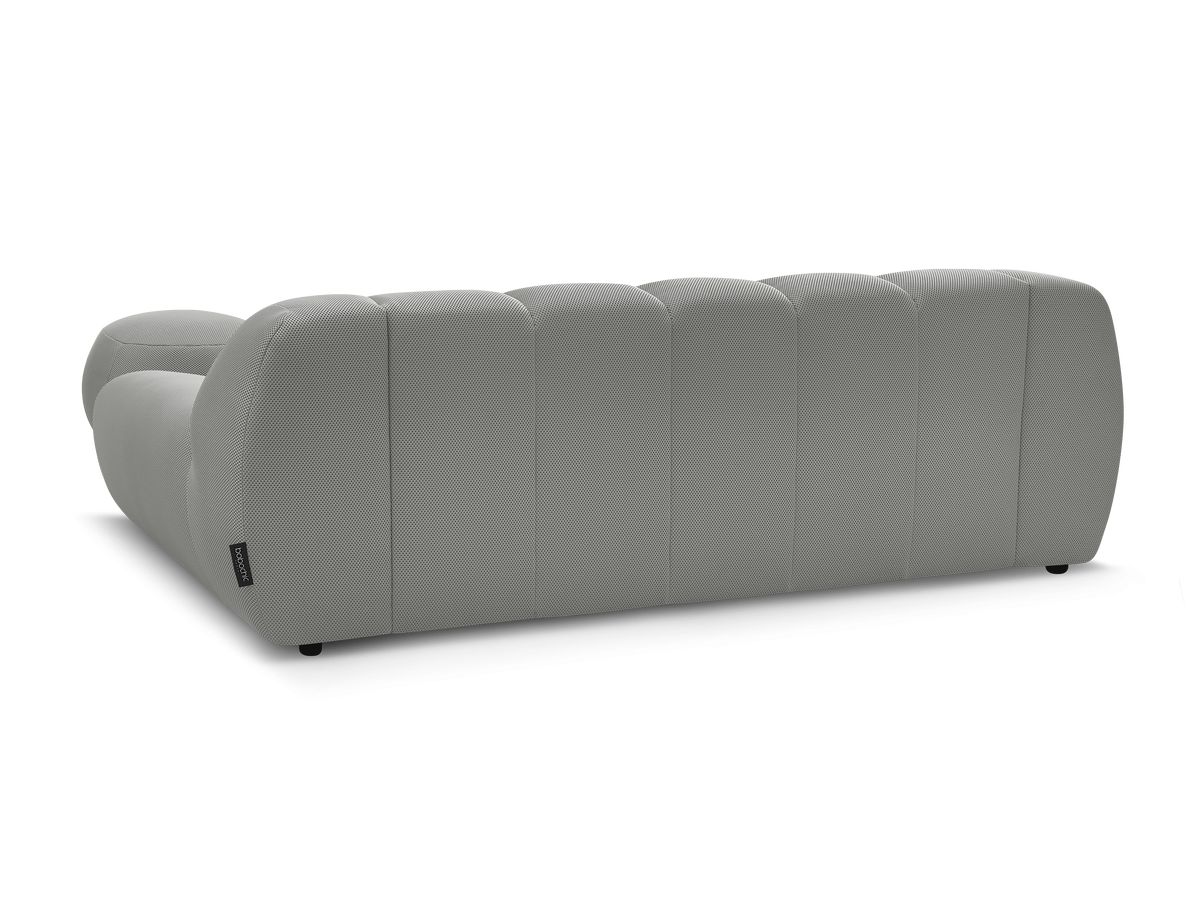 Canapé droit fixe 2 places HAYDEN tissu mesh avec pouf petit