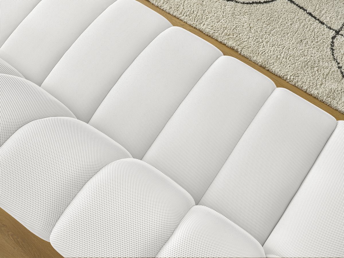 Canapé droit fixe 3 places HAYDEN tissu mesh