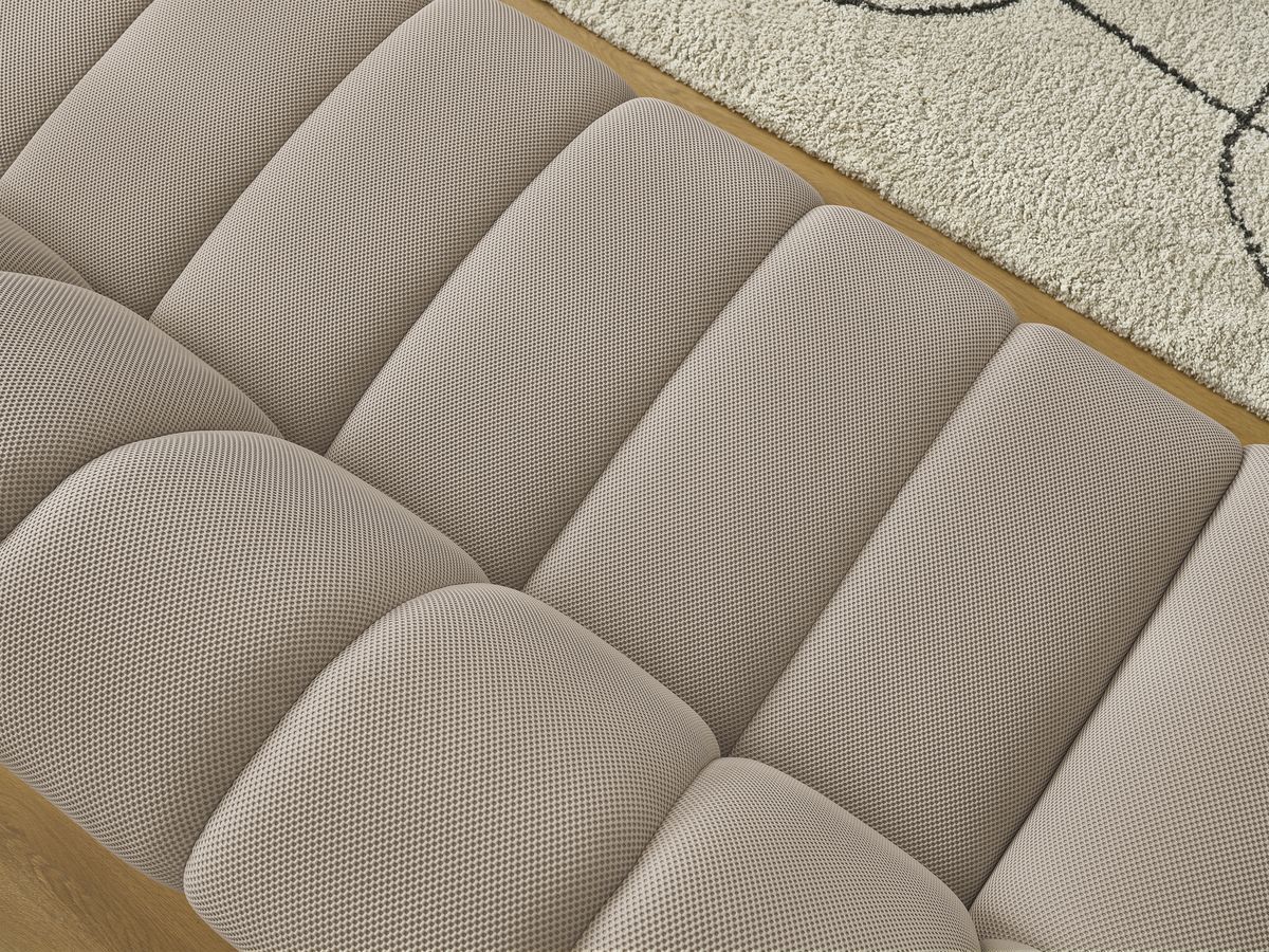 Canapé droit fixe 3 places HAYDEN tissu mesh