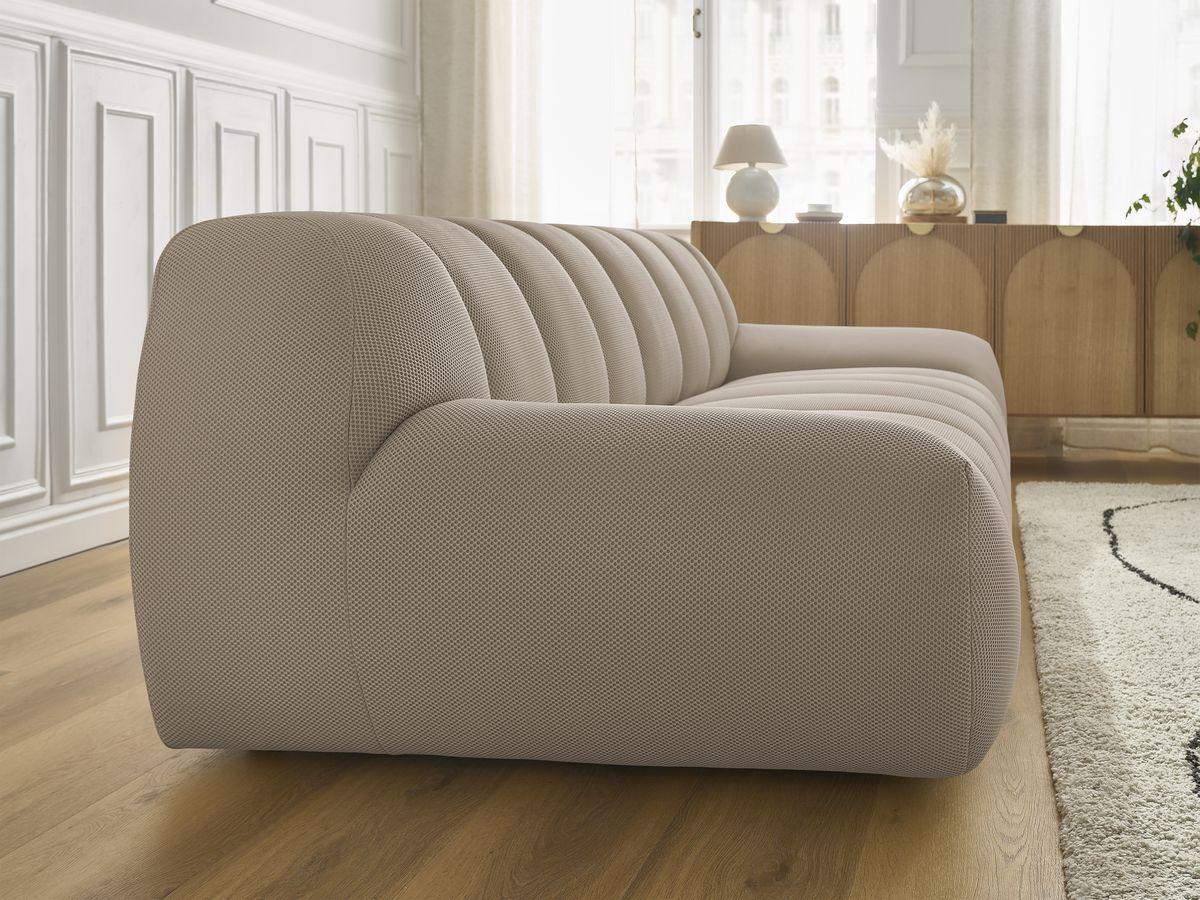 Canapé droit fixe 3 places HAYDEN tissu mesh