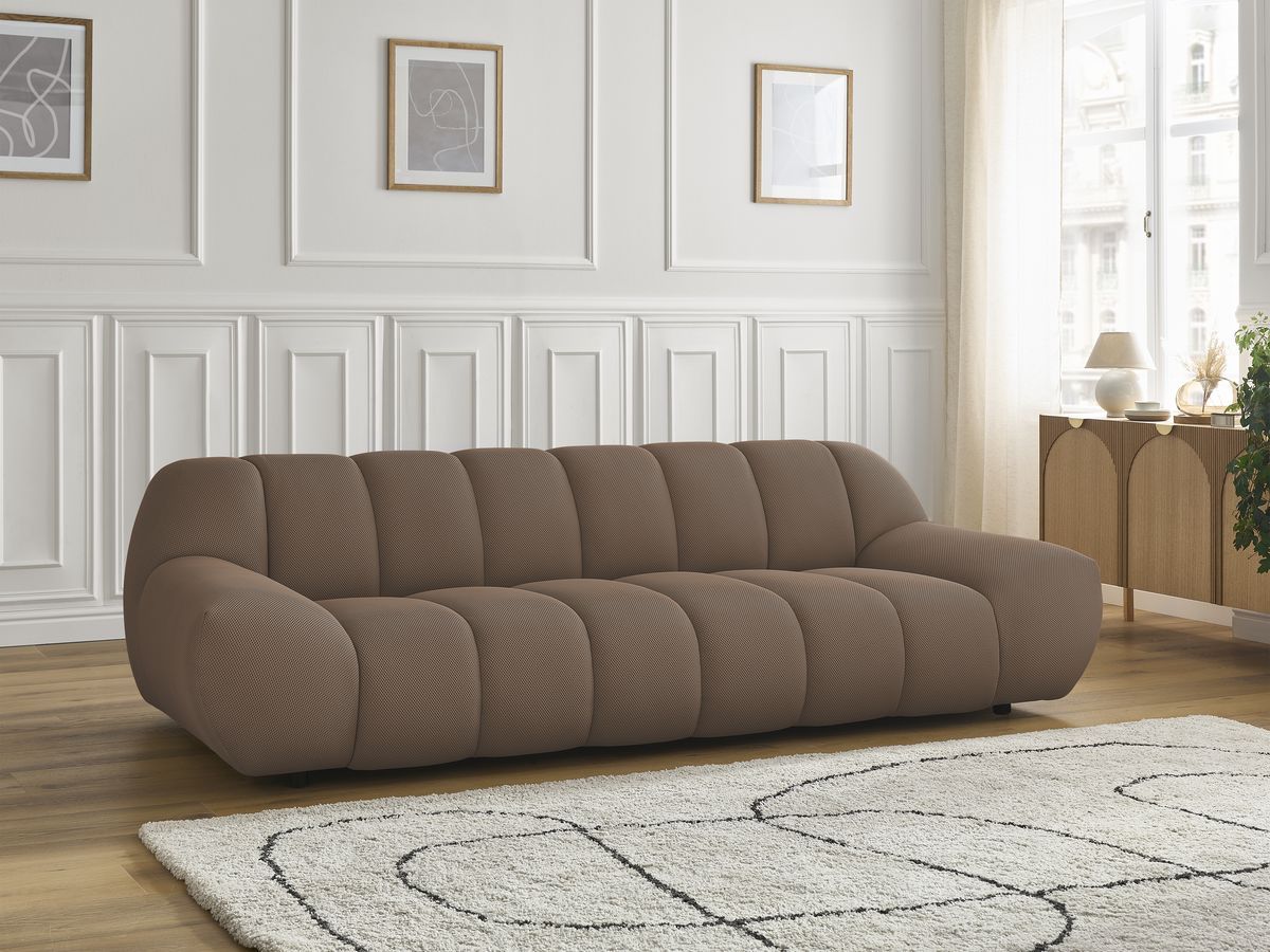 Canapé droit fixe 3 places HAYDEN tissu mesh