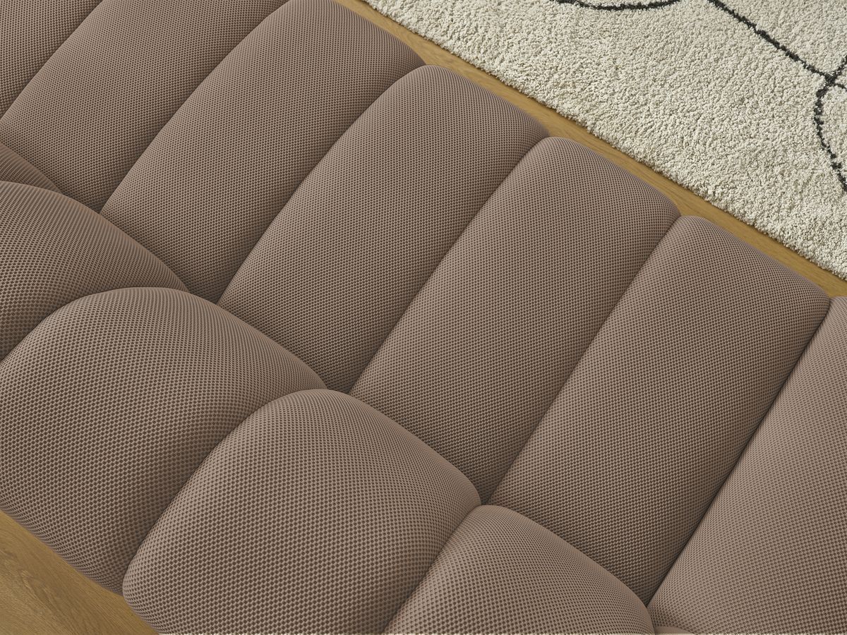 Canapé droit fixe 3 places HAYDEN tissu mesh