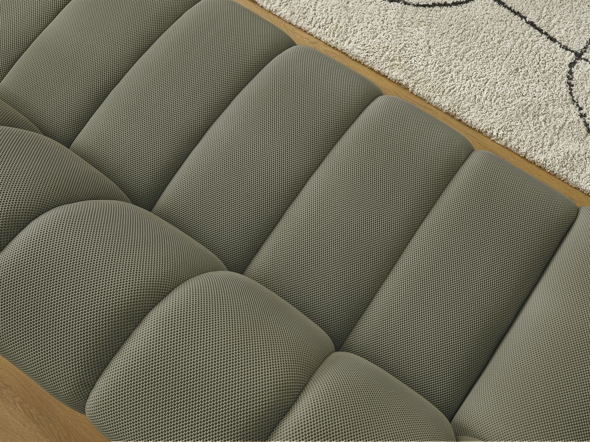 Canapé droit fixe 3 places HAYDEN tissu mesh