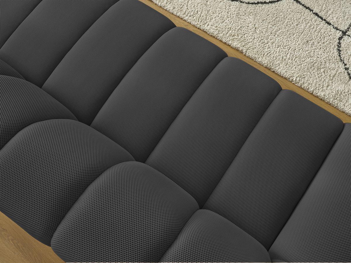 Canapé droit fixe 3 places HAYDEN tissu mesh