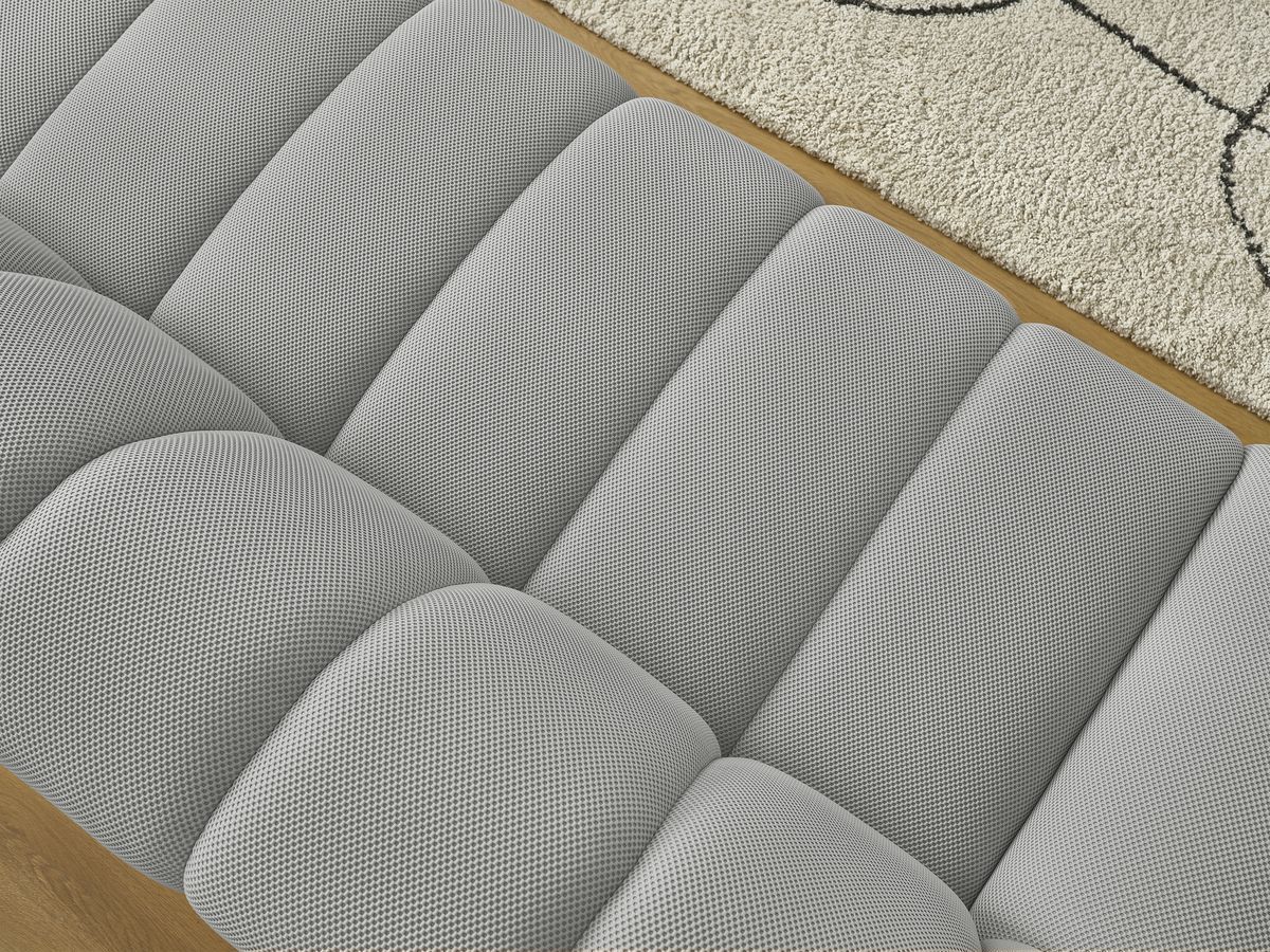 Canapé droit fixe 3 places HAYDEN tissu mesh