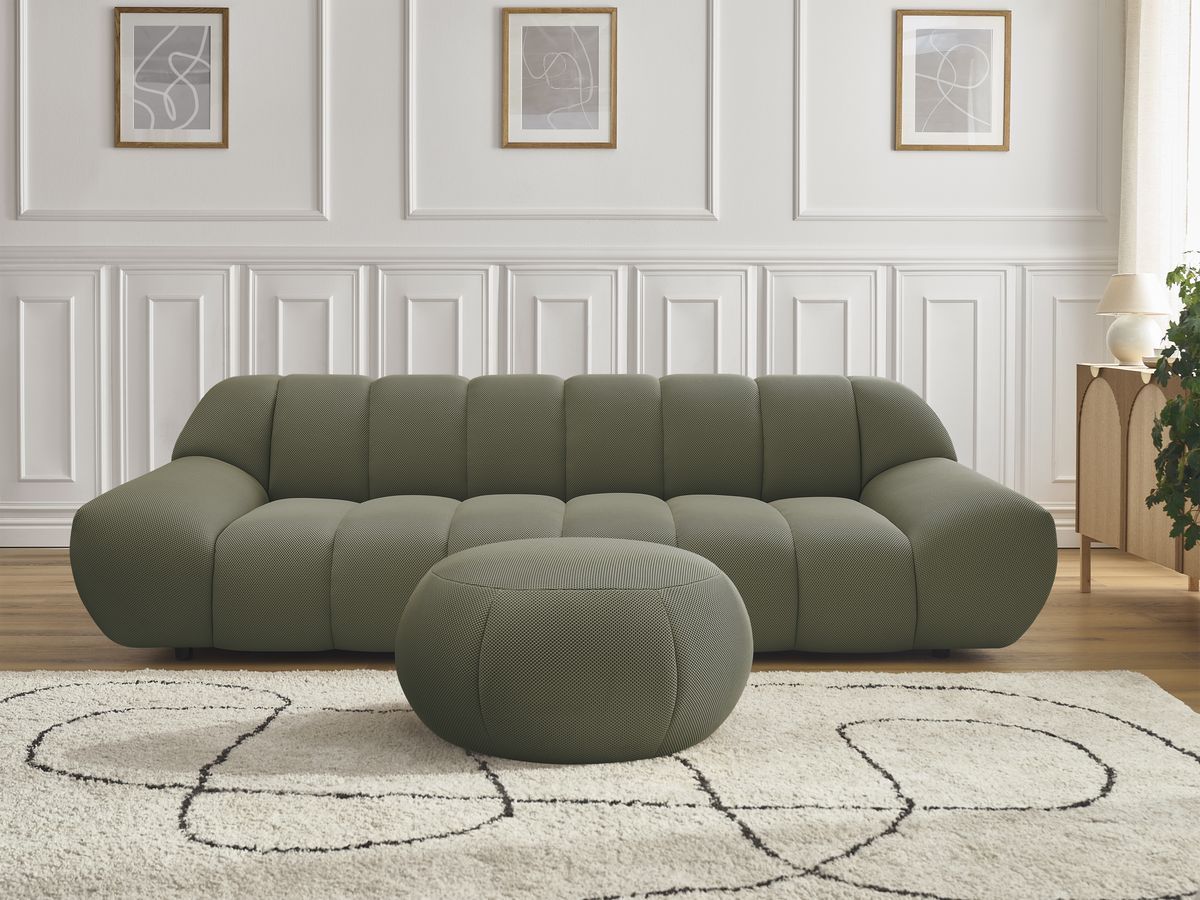 Hayden canapé droit fixe 3 places tissu mesh grand vert - Vue supplémentaire 3