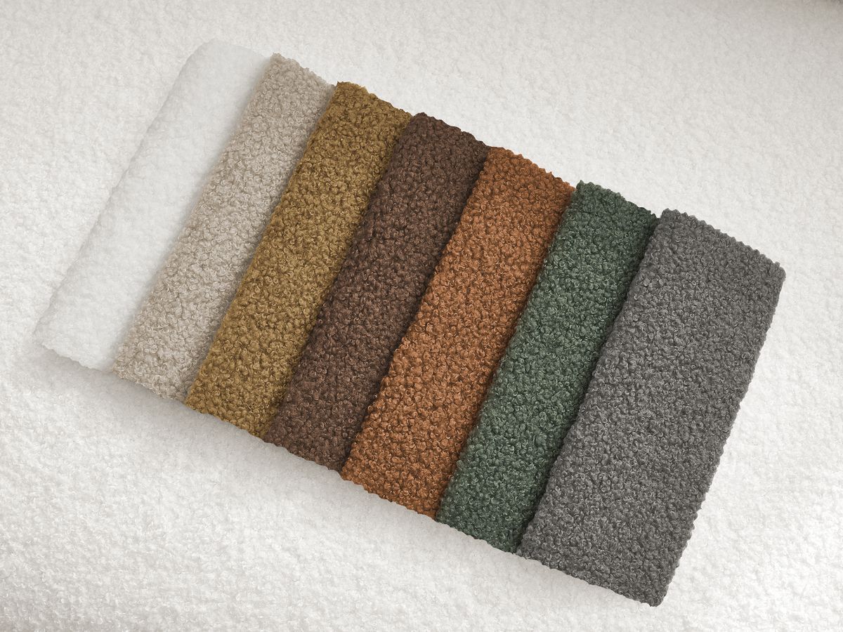 Canapé d'angle fixe EVEREST tissu chiné - Orange - Angle droit - 10 coussins