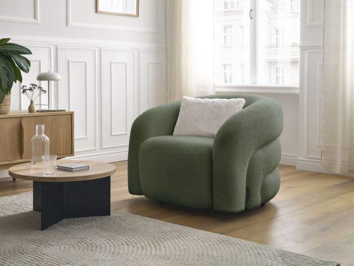 Fauteuil pivotant ELINA tissu bouclette
