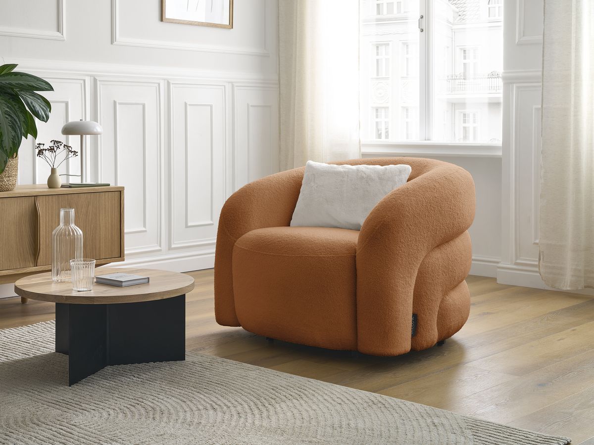 Fauteuil pivotant ELINA tissu bouclette