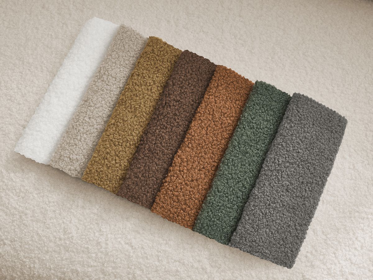 Canapé d'angle fixe EVEREST tissu chiné - Orange - Angle droit - 10 coussins