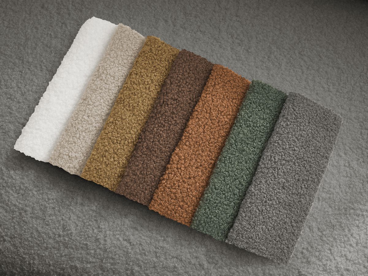 Canapé d'angle fixe EVEREST tissu chiné - Orange - Angle droit - 10 coussins