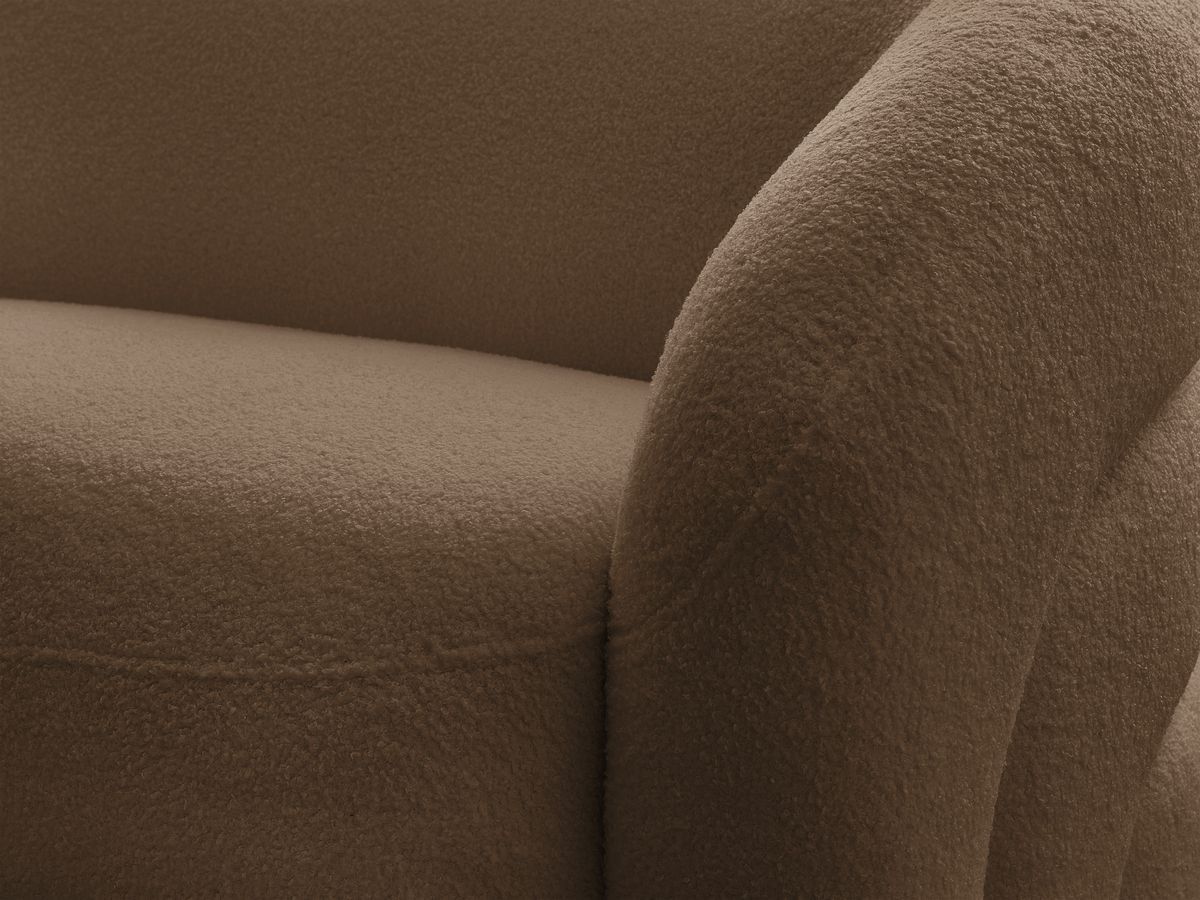 Ensemble canapé droit fixe 3 + 2 places + fauteuil pivotant ELINA tissu bouclette