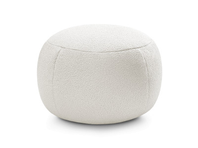 Pouf rond sans plateau HAYDEN tissu bouclette