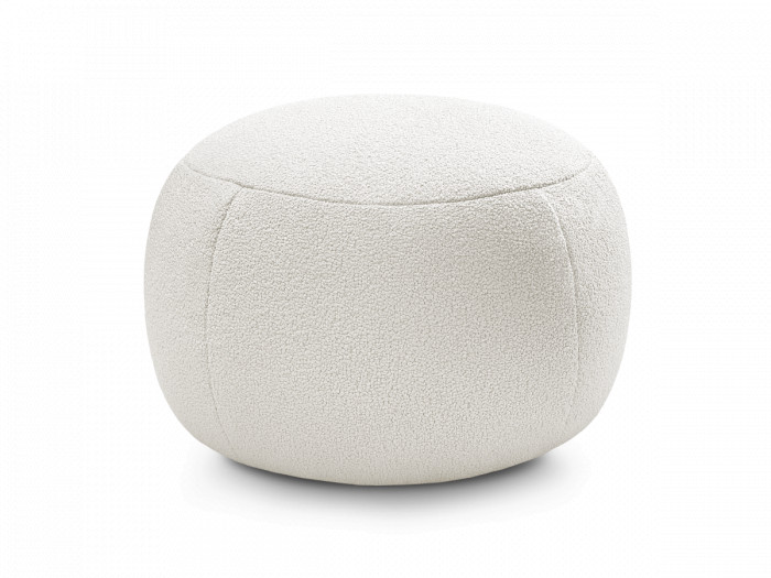 Pouf rond sans plateau HAYDEN tissu bouclette