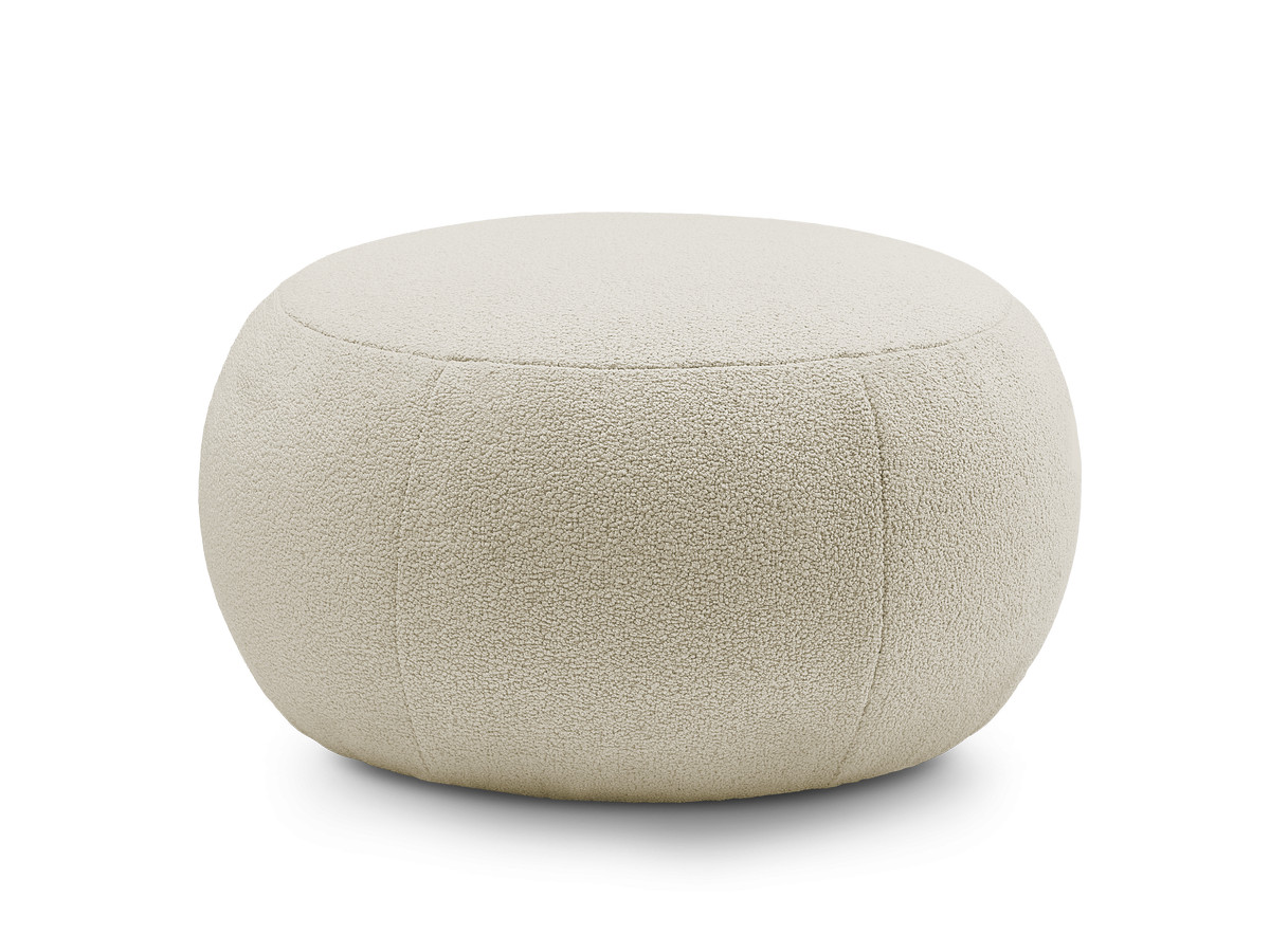 Pouf rond sans plateau HAYDEN tissu bouclette