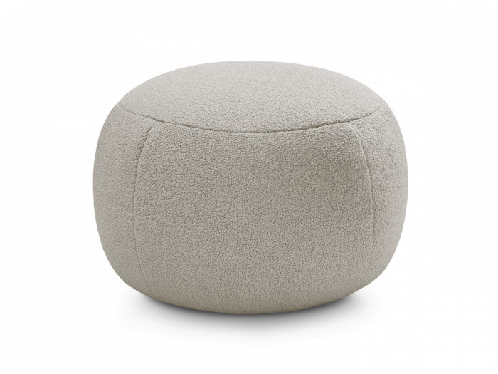 Pouf rond sans plateau HAYDEN tissu bouclette