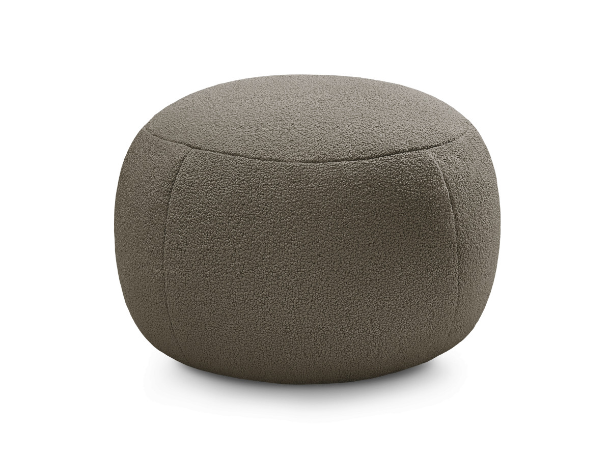 Pouf rond sans plateau HAYDEN tissu bouclette