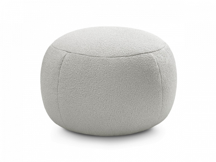 Pouf rond sans plateau HAYDEN tissu bouclette