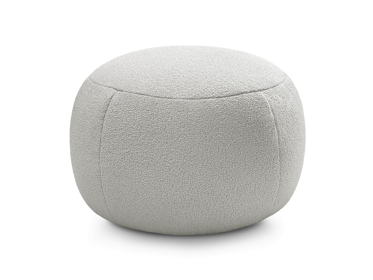 Pouf rond sans plateau HAYDEN tissu bouclette