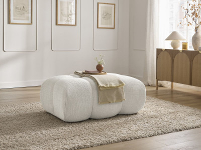Pouf IVANE tissu texturé