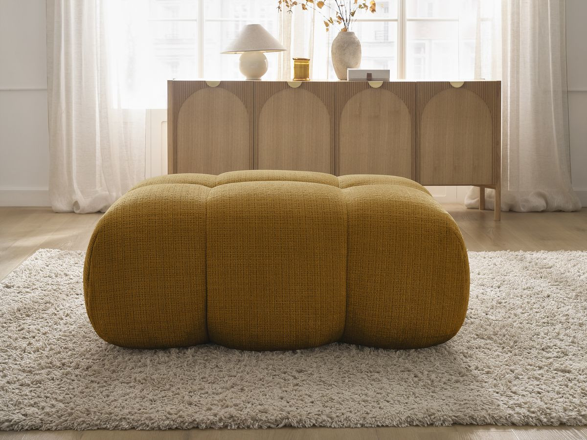 Pouf IVANE texturé jaune — vue 5
