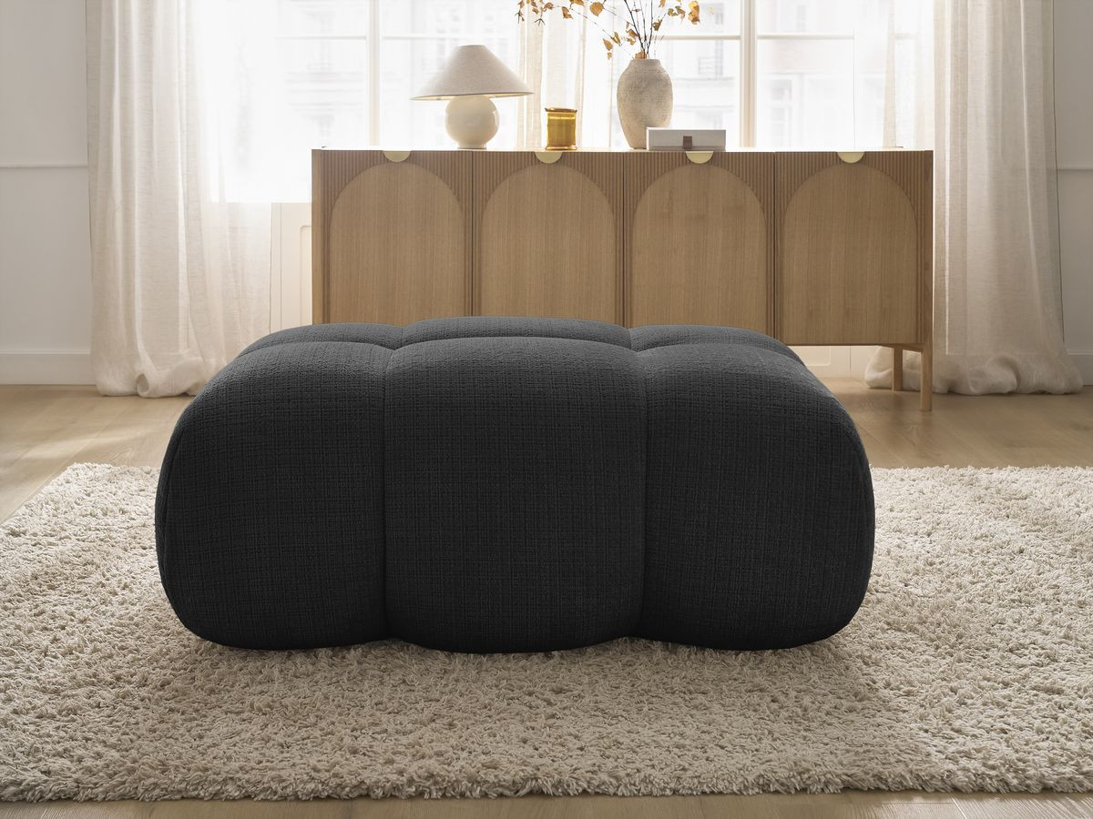 Pouf IVANE texturé noir — vue 5