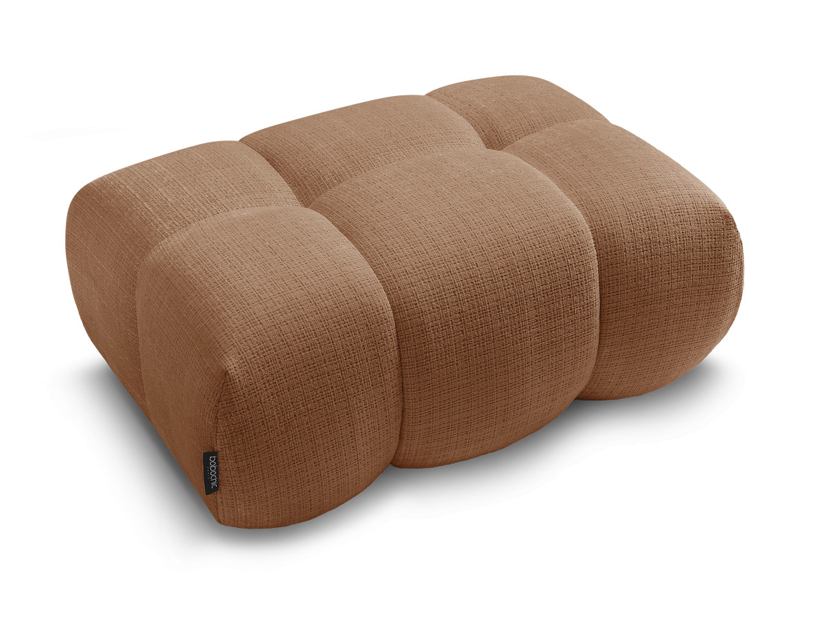 Canapé d'angle fixe EVEREST tissu chiné - Orange - Angle droit - 10 coussins