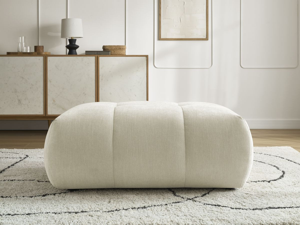 FUJI gladde stoffen poef