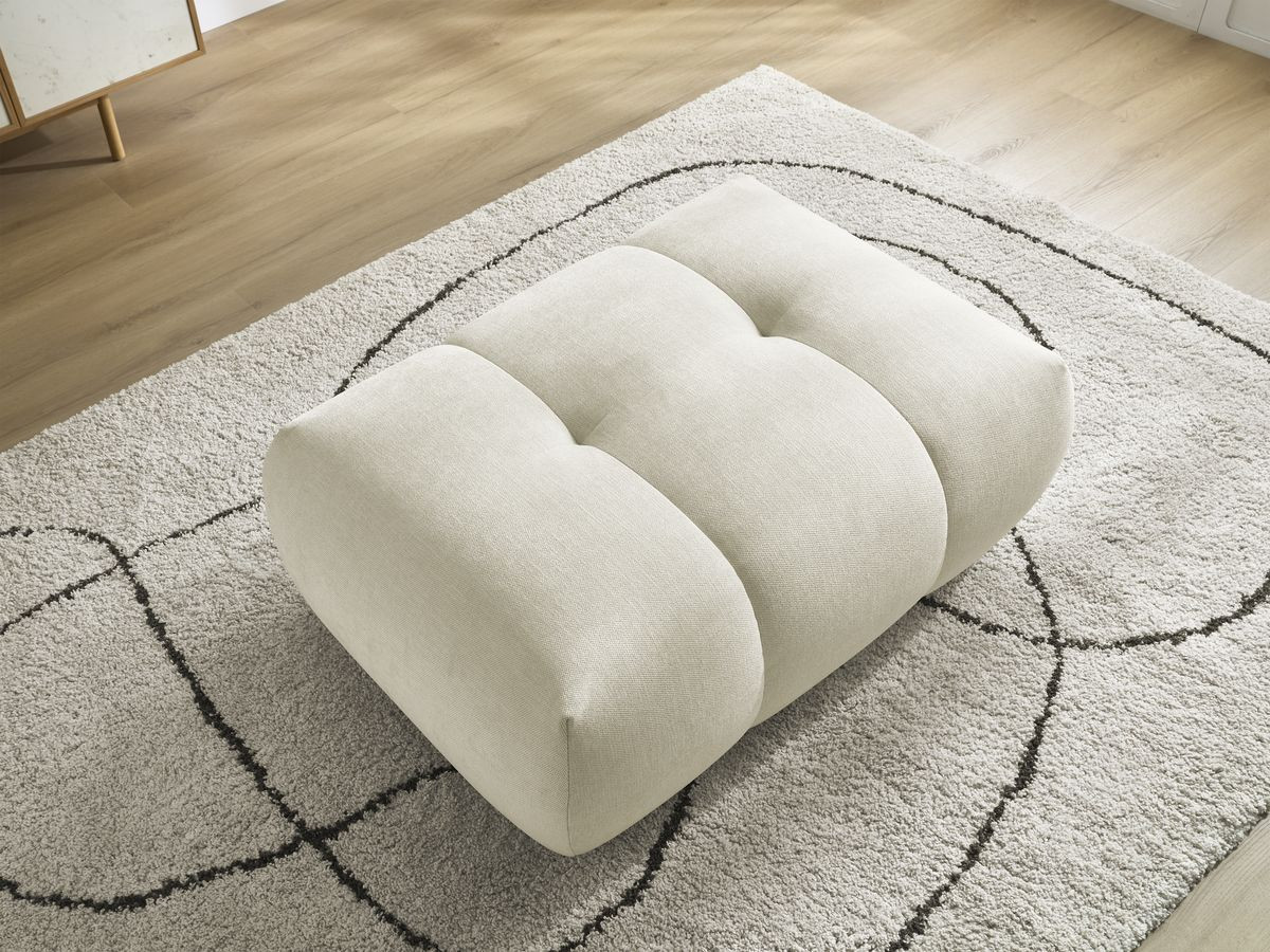 FUJI gladde stoffen poef
