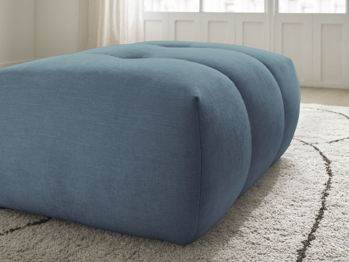 FUJI gladde stoffen poef