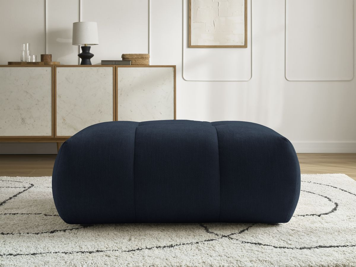 FUJI gladde stoffen poef