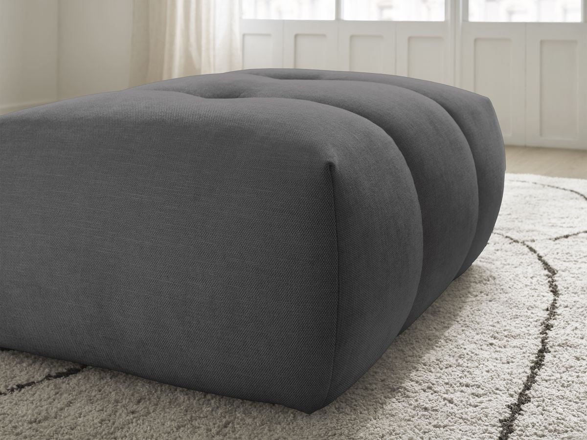 FUJI gladde stoffen poef