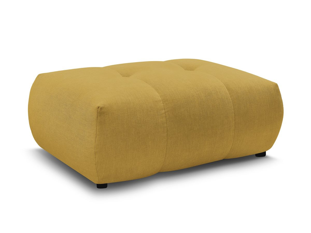 fuji gladde stoffen poef gekleurd geel