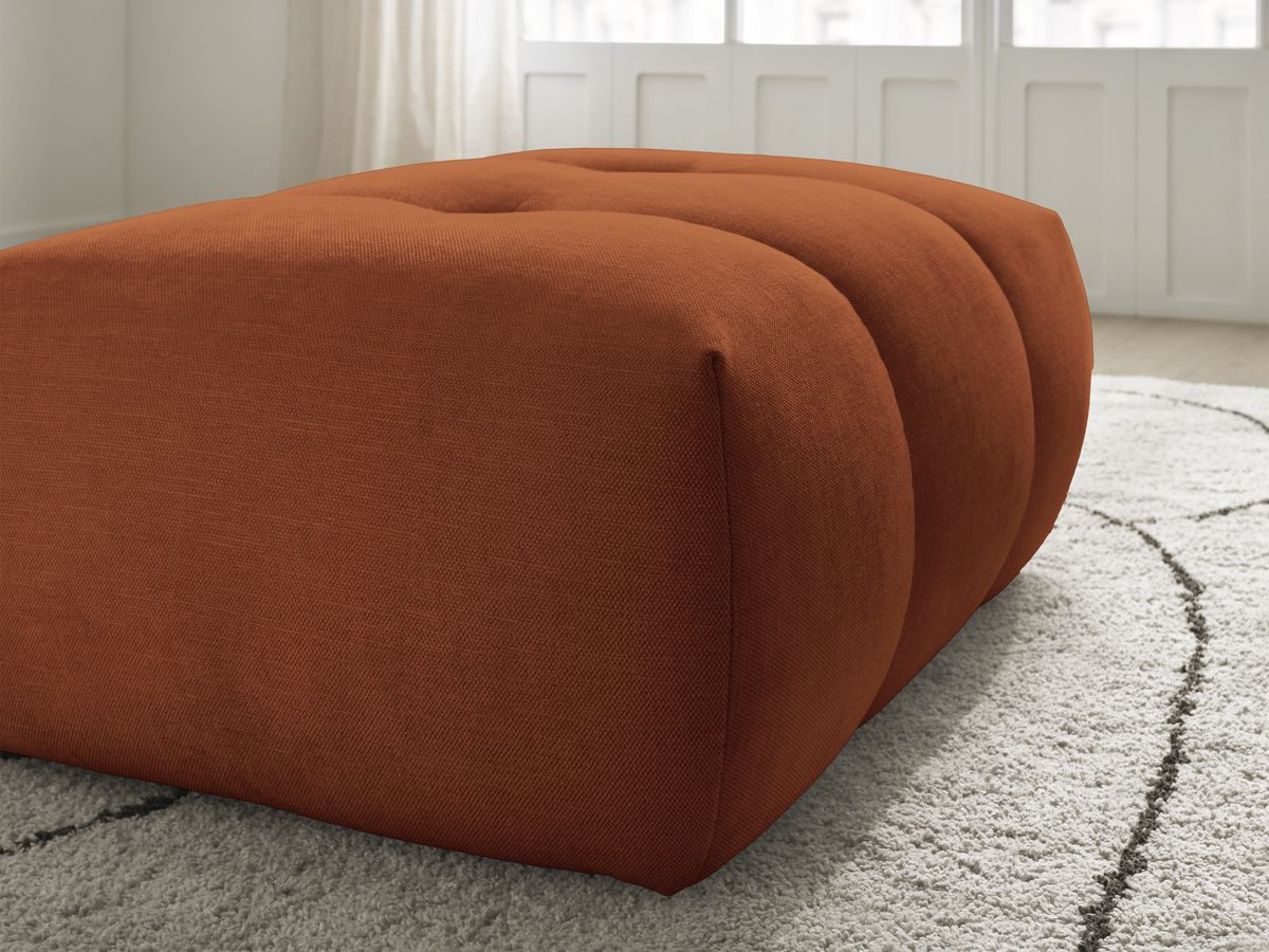 FUJI gladde stoffen poef