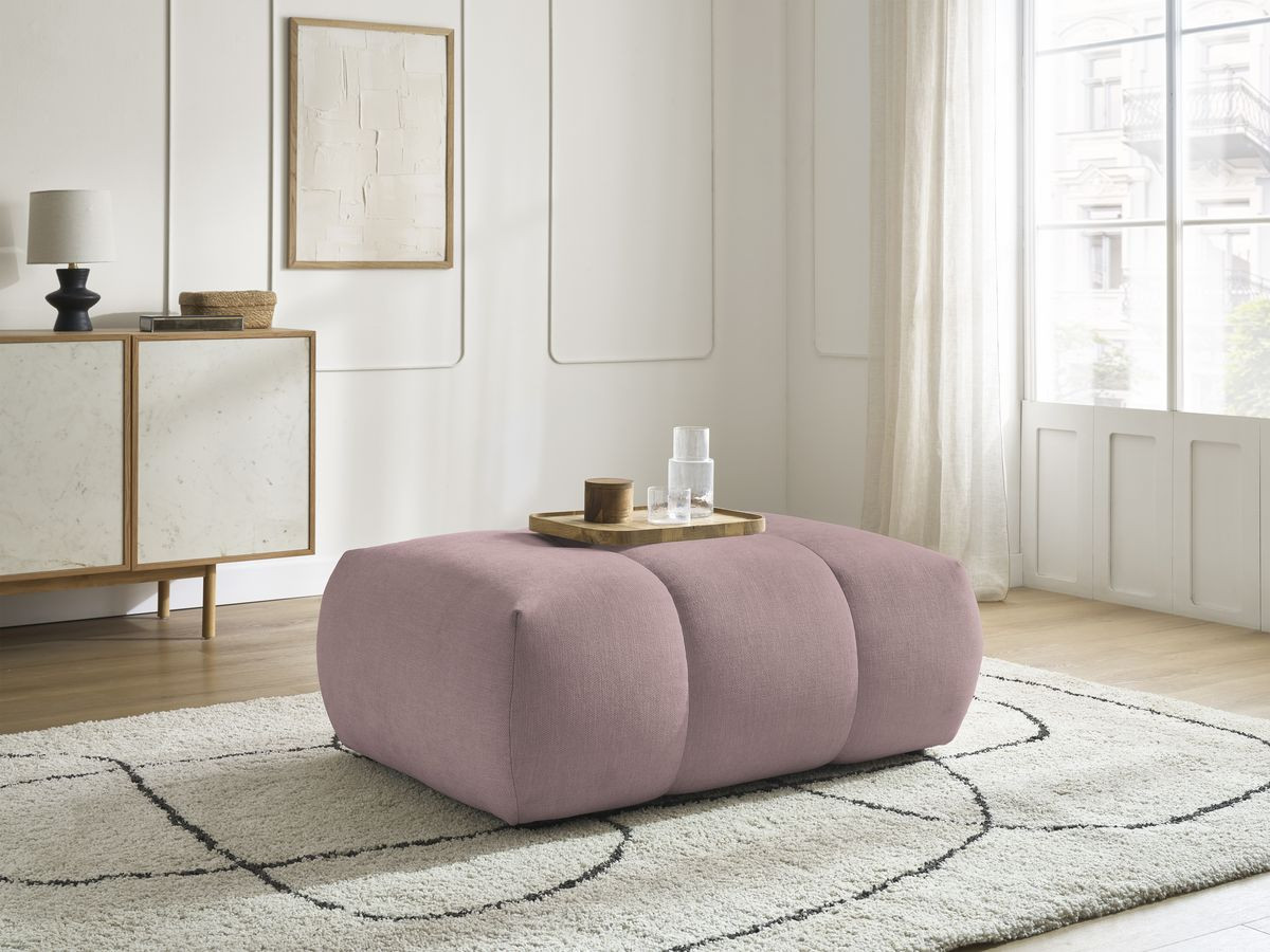 FUJI gladde stoffen poef