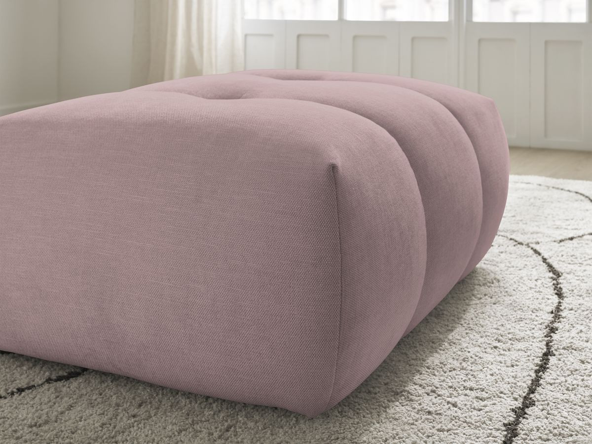 FUJI gladde stoffen poef
