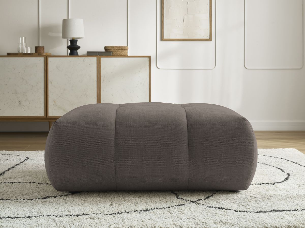 FUJI gladde stoffen poef