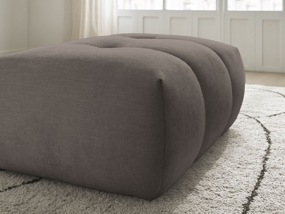 FUJI gladde stoffen poef