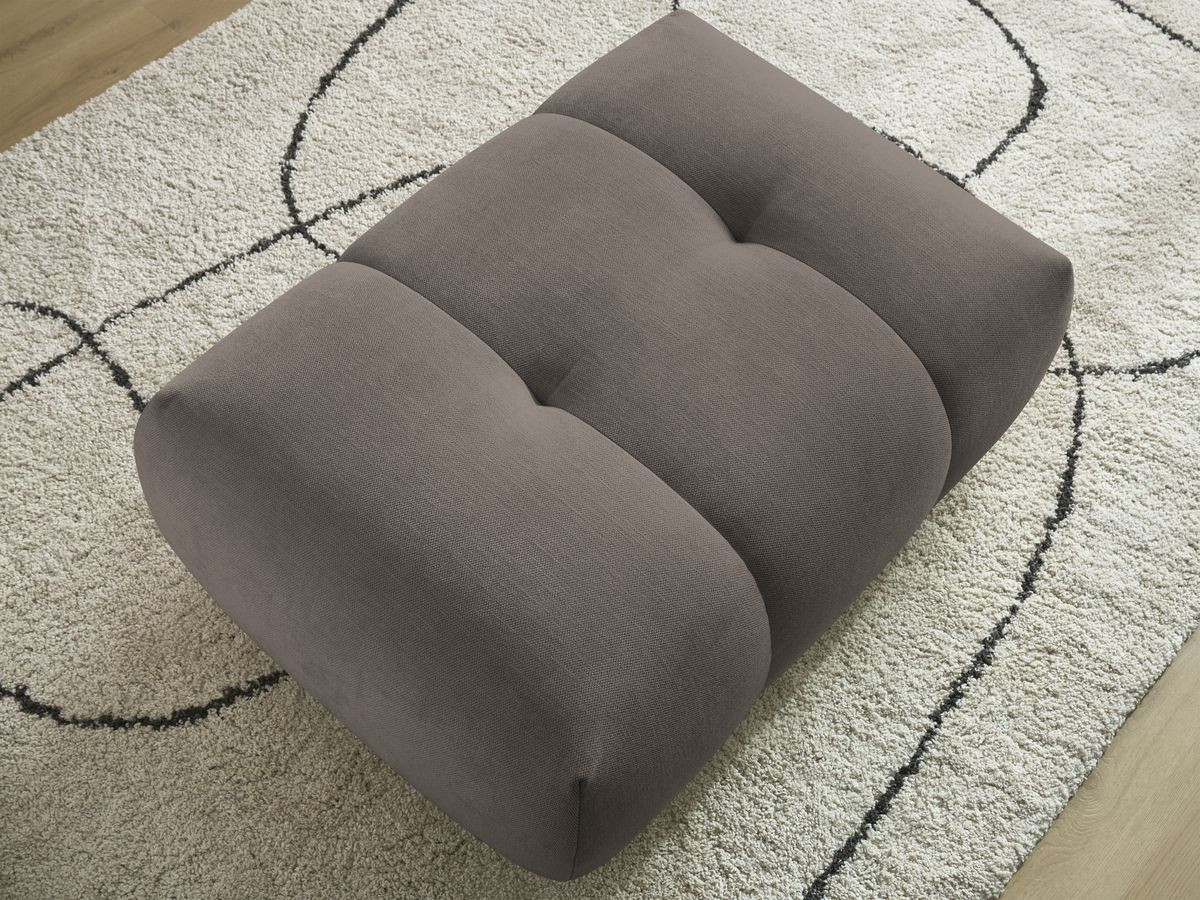 FUJI gladde stoffen poef