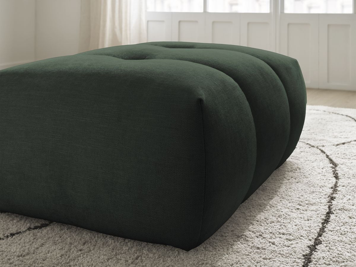 FUJI gladde stoffen poef