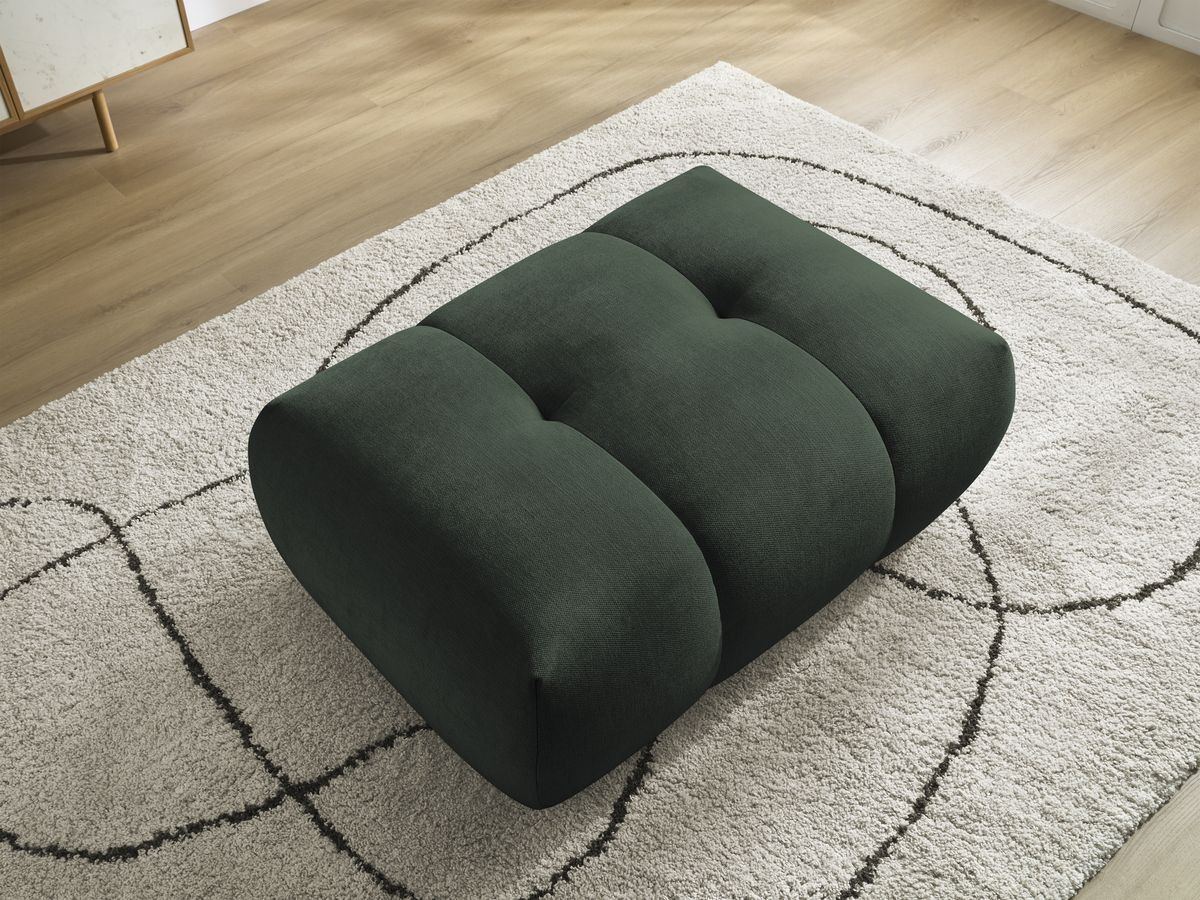 Canapé droit convertible 3 places FUJI  tissu lisse avec pouf