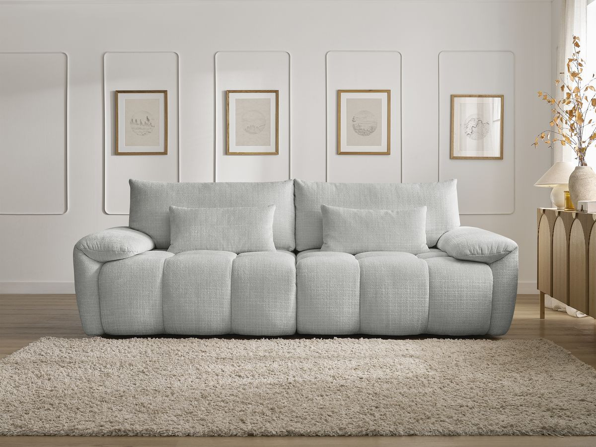 Canapé droit 3 places IVANE texturé gris clair — vue 5