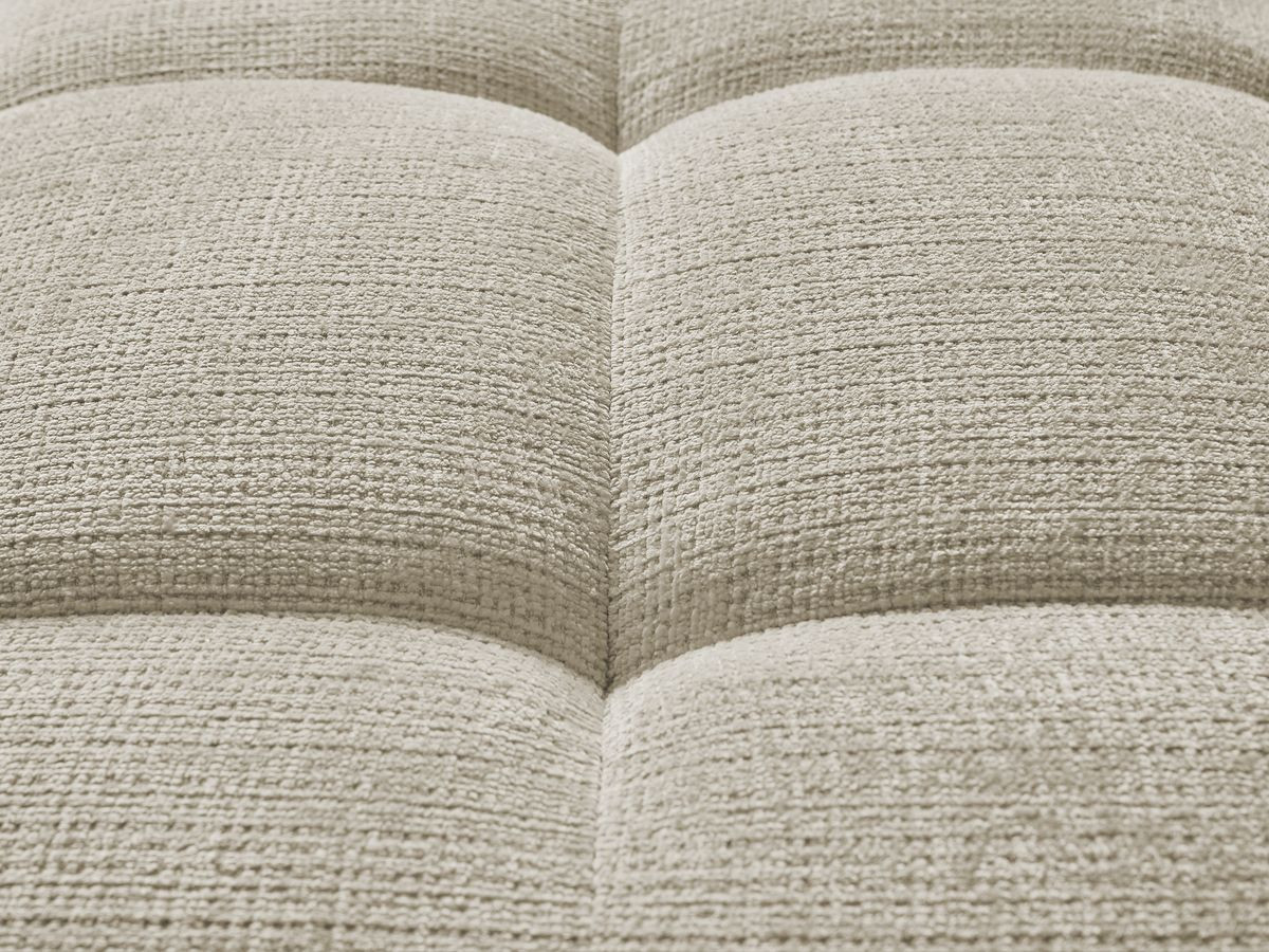 Canapé droit fixe 3 places IVANE tissu texturé avec pouf