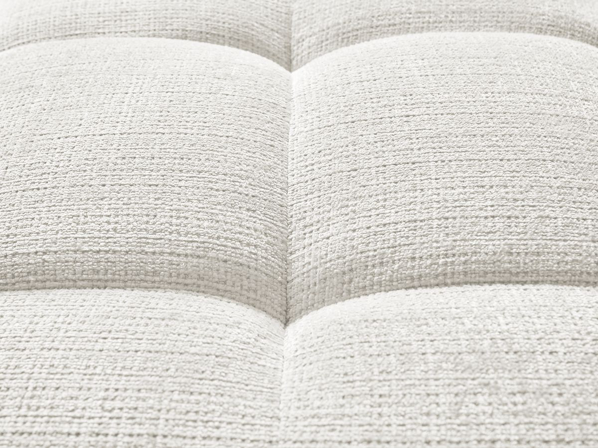 Canapé droit fixe 3 places IVANE tissu texturé avec pouf