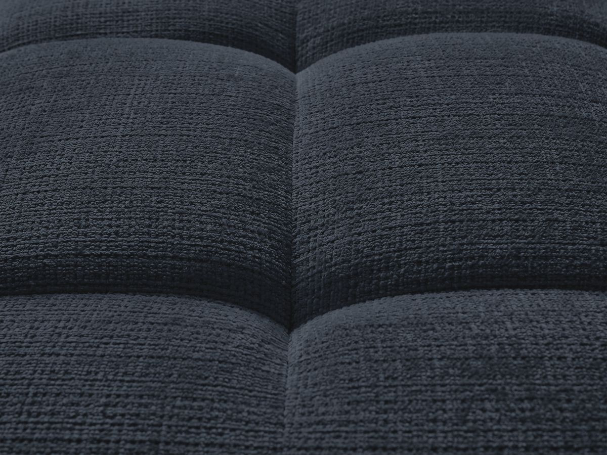 Canapé droit fixe 3 places IVANE tissu texturé avec pouf