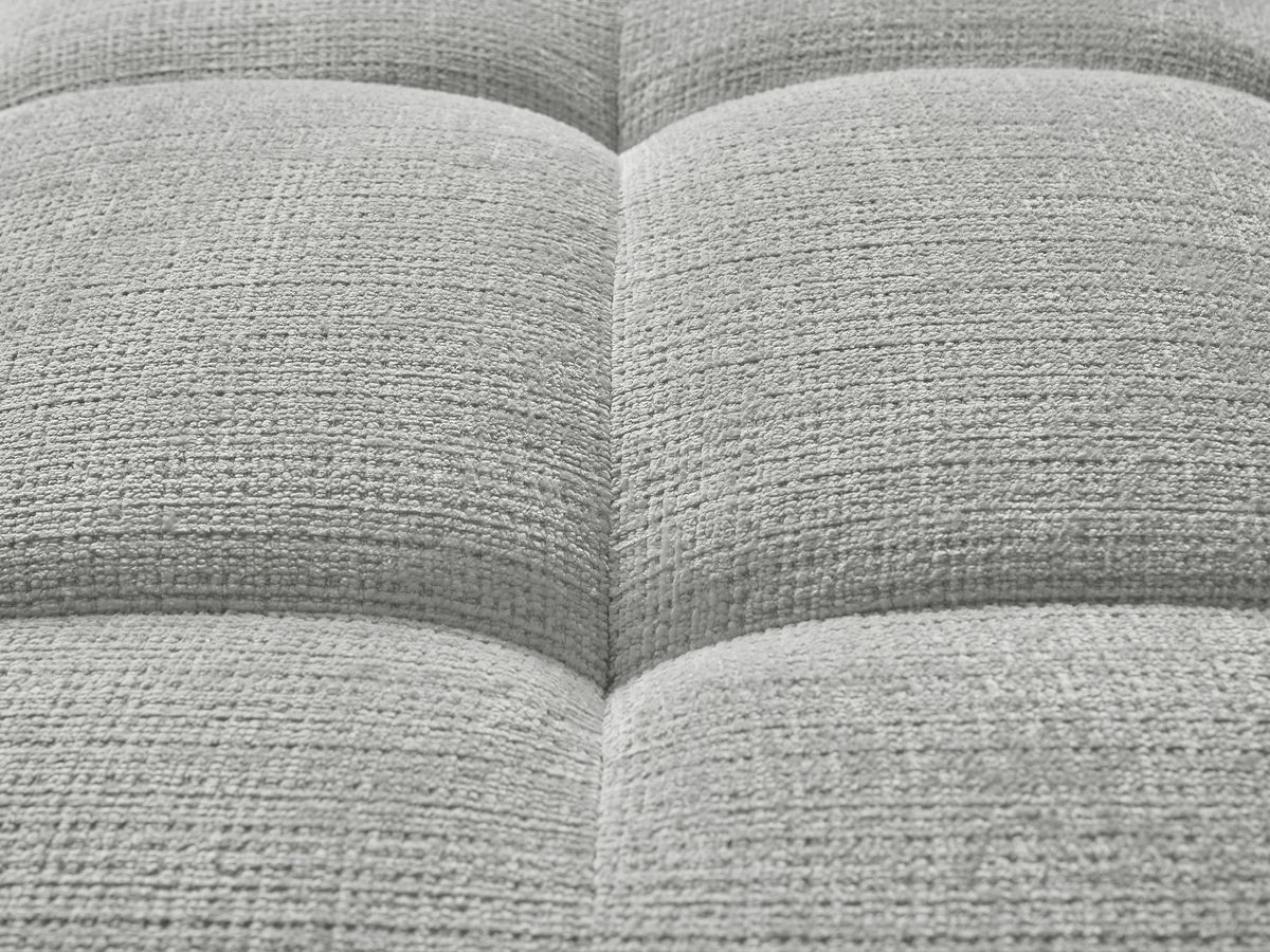 Canapé droit fixe 3 places IVANE tissu texturé avec pouf