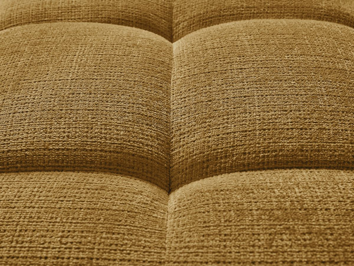 Canapé droit fixe 3 places IVANE tissu texturé avec pouf